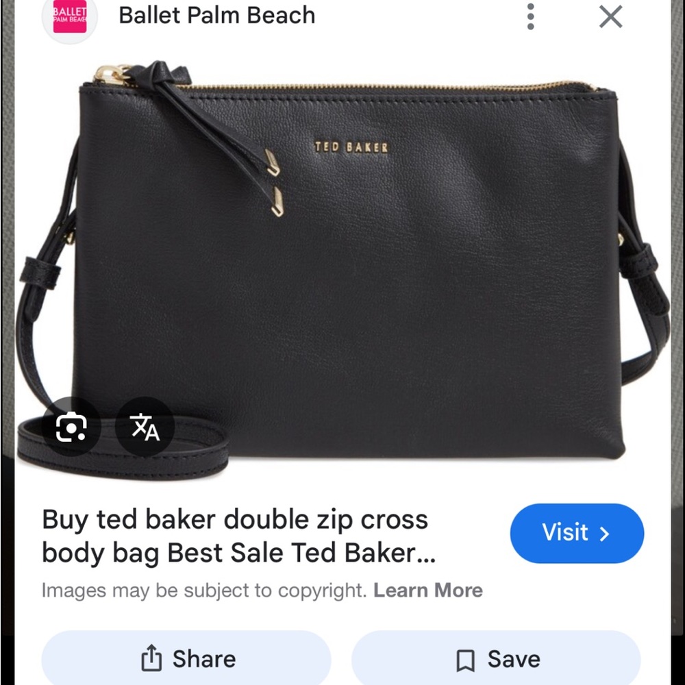 Ted Baker Black and Gold Zippered Pouch